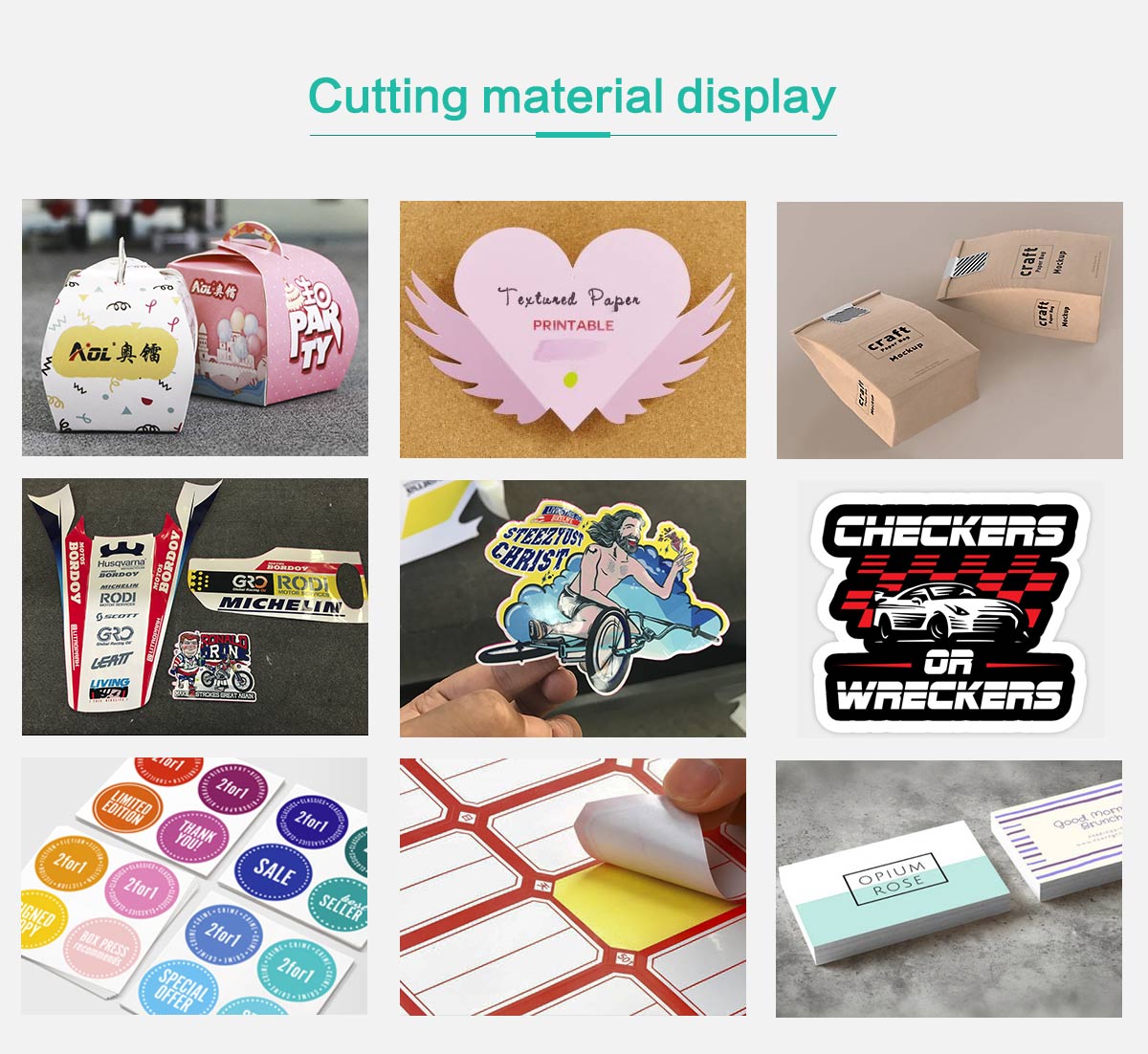 Cutting materials display
